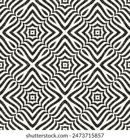 Monochrome Grain Ornate Grid Pattern