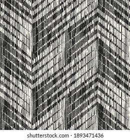 Monochrome Grain Stroke Textured Broken Geometric Pattern