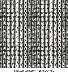 Monochrome Grain Stroke Textured Checked Pattern