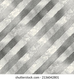 Monochrome Grain Stroke Textured Diagonal Striped Pattern