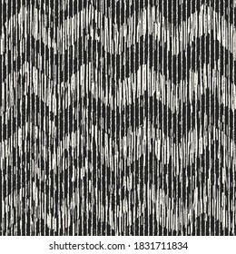Monochrome Grain Stroke Textured Distressed Chevron Pattern