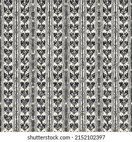 Monochrome Grain Stroke Textured Folk Herringbone Pattern