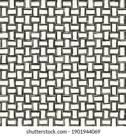 Monochrome Körner Stroke Texturierte unregelmäßig geprüfte Nahtlose Muster