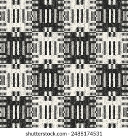 Monochrome Grain Textured Check Pattern