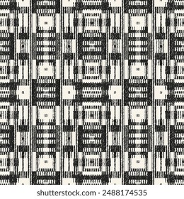 Monochrome Grain Textured Check Pattern