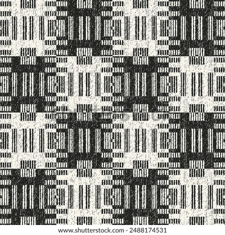 Monochrome Grain Textured Check Pattern