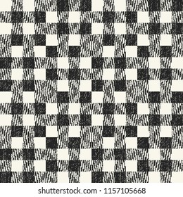 Monochrome Grain Textured Checked Pattern