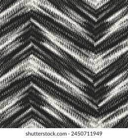 Monochrome Grain Textured Chevron Pattern