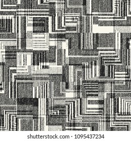 Monochrome Grain Textured Patchwork Pattern