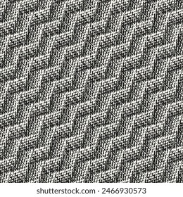 Monochrome Grain Textured Slanted Zigzag Pattern