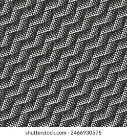 Patrón de zigzag inclinado con textura de grano monocromo
