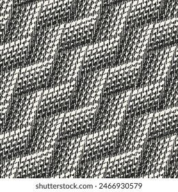 Monochrome Grain Textured Slanted Zigzag Pattern