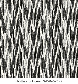 Monochrome Grain Textured Zigzag Pattern