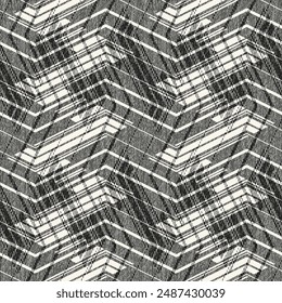 Monochrome Grain Twisted Check Pattern