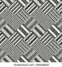 Monochrome Grain Variegated Patchwork Check Pattern