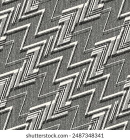 Monochrome Grain Variegated Zigzag Pattern