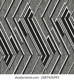 Schwarzweiß-Korn variiertes Zickzack-Muster