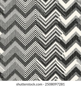 Patrón de zigzag variegado de grano monocromo
