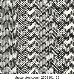 Monochrome Grain Variegated Zigzag Pattern