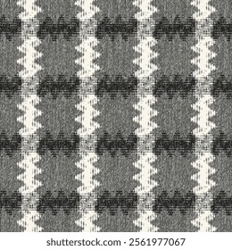 Monochrome Grain Wave Check Pattern