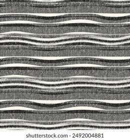 Monochrome Grain Wavy Stripe Pattern