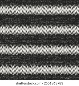 Monochrome Grain Wavy Stripe Pattern