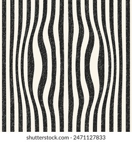 Monochrome Grain Wavy Striped Pattern
