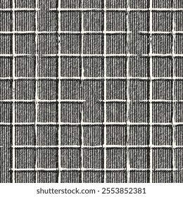 Monochrome Grain Windowpane Check Pattern