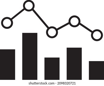 Gráfico monocromo de barras y líneas que se pueden usar para el declive de la economía, las matemáticas, etc.