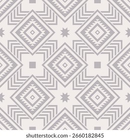 Monochrome graue ethnische geometrische Muster. Vektor abstrakte geometrische Form nahtlose Muster. Ethnische geometrische Muster Verwendung für Stoff, Textilien, Dekorationselemente, Polsterung, Packpapier, etc.