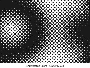 Monochrome gray pop art background with halftone dots in retro comic style, template for design