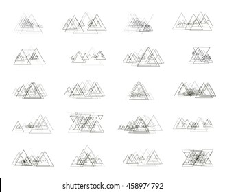 The monochrome gray set isolated elements for design of posters, maps, brochures and headers architectonic sites. Isolated objects on white background can be edited 2. Vector illustration
