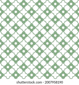 Monochrome green geometric seamless pattern. Retro tileable backgrounds line grid. Vintage style classic texture for wallpaper and fabric print designs