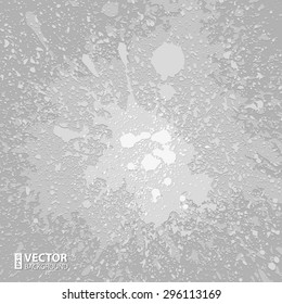 Monochrome grey dirty plaster layers grunge splashes background. RGB EPS 10 vector illustration