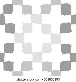 Monochrome grey geometric background. Vector hand drawn seamless pattern