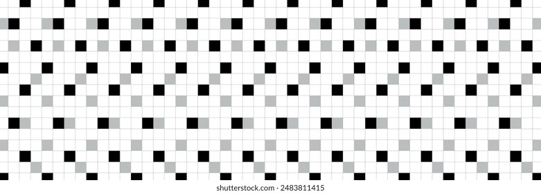 Monochrome grid of squares. Geometric simple scheme, vector ilustration.