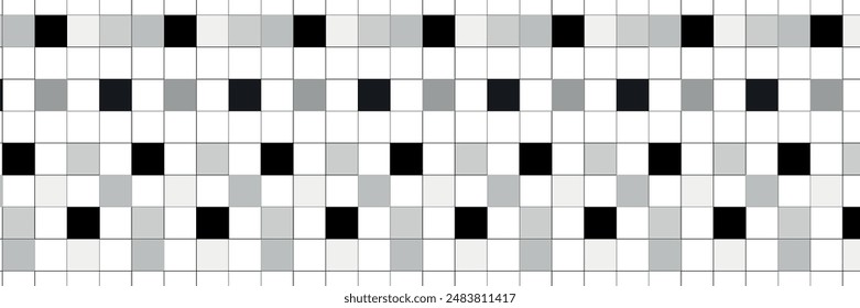 Monochrome grid of squares. Geometric simple scheme, vector ilustration.