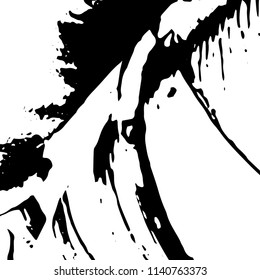 Monochrome Grunge Background. Abstract Black and White Texture with Scratched Lines, Spots, Blobs for Web Application. Modern Vector Halftone Texture, Monochrome Grunge Pattern for your Design. 