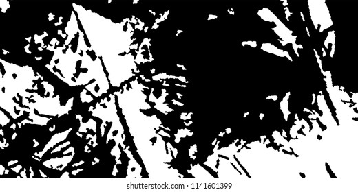 Monochrome Grunge Background. Abstract Black and White Texture with Scratched Lines, Spots, Blobs for Card, Print, Banner. Modern Vector Halftone Texture, Monochrome Grunge Pattern for your Design. 