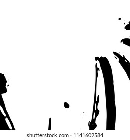 Monochrome Grunge Background. Abstract Black and White Texture with Scratched Lines, Spots, Blobs for Web Application. Retro Vector Halftone Texture, Monochrome Grunge Pattern for your Design. 