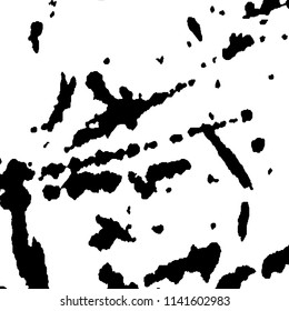 Monochrome Grunge Background. Abstract Black and White Texture with Scratched Lines, Spots, Blobs for Web Application. Vintage Vector Halftone Texture, Monochrome Grunge Pattern for your Design. 