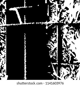 Monochrome Grunge Background. Abstract Black and White Texture with Scratched Lines, Spots, Blobs for Web Application. Trendy Vector Halftone Texture, Monochrome Grunge Pattern for your Design. 