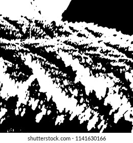 Monochrome Grunge Background. Abstract Black and White Texture with Scratched Lines, Spots, Blobs for Web Application. Modern Vector Halftone Texture, Monochrome Grunge Pattern for your Design. 
