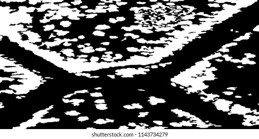 Monochrome Grunge Background. Abstract Black and White Texture with Scratched Lines, Spots, Blobs for Card, Print, Banner. Modern Vector Halftone Texture, Monochrome Grunge Pattern for your Design. 
