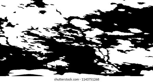 Monochrome Grunge Background. Abstract Black and White Texture with Scratched Lines, Spots, Blobs for Web Application. Modern Vector Halftone Texture, Monochrome Grunge Pattern for your Design. 