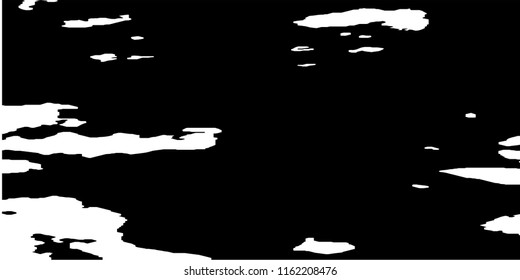 Monochrome Grunge Background. Abstract Black and White Texture with Scratched Lines, Spots, Blobs for Web Application. Modern Vector Halftone Texture, Monochrome Grunge Pattern for your Design. 