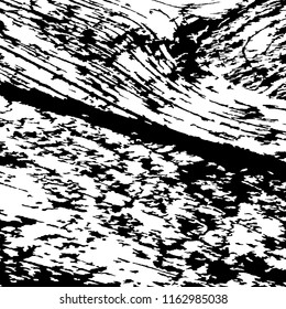 Monochrome Grunge Background. Abstract Black and White Texture with Scratched Lines, Spots and Blobs for Wallpaper, Print, Card. Vintage Rough Halftone Background with Different Elements.