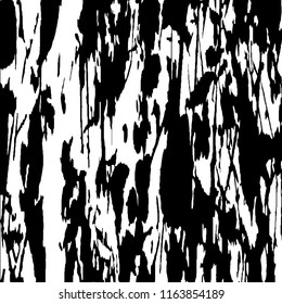 Monochrome Grunge Background. Abstract Black and White Texture with Scratched Lines, Spots and Blobs for Card, Print, Mobile Applications. Retro Rough Halftone Pattern with Different Elements.