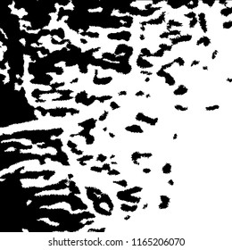Monochrome Grunge Background. Abstract Black and White Texture with Scratched Lines, Spots and Blobs for Print, Card, Banner. Retro Rough Halftone Background with Different Elements.