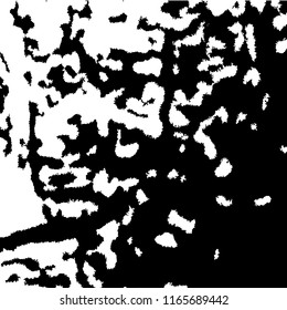 Monochrome Grunge Background. Abstract Black and White Texture with Scratched Lines, Spots and Blobs for Card, Print, Mobile Applications. Retro Rough Halftone Pattern with Different Elements.